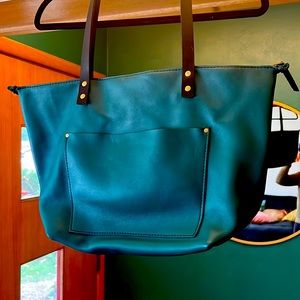 Portland leather goods peacock large zip tote 🦄